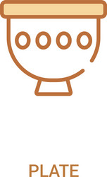 plate concept 2 colored icon simple line element vector image