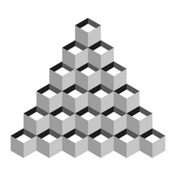 cube pyramid icon geometric block abstract 3d vector image