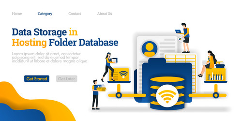 data storage in hosting database folder open vector image