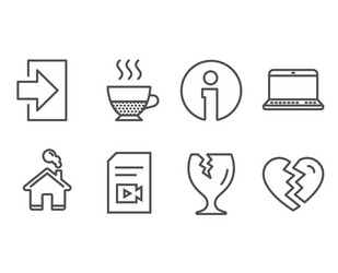 doppio fragile package and login icons notebook vector