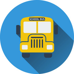 flat design icon of school bus in ui colors vector