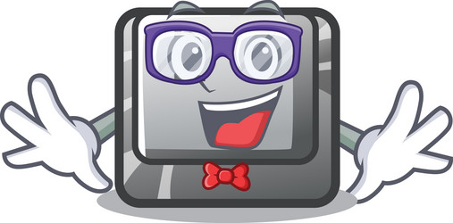 geek button l in mascot shape vector image