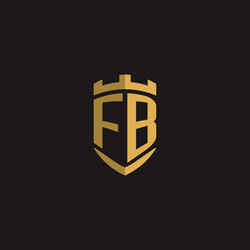 initials fb logo monogram with shield style design vector image
