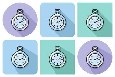 outlined icon of stopwatch with parallel vector image