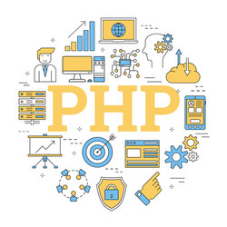round linear concept of php vector image