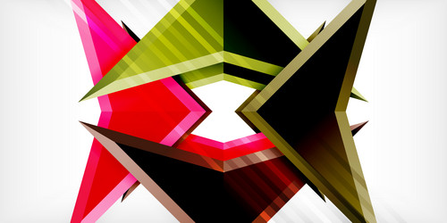 abstract background color triangles and arrows vector image
