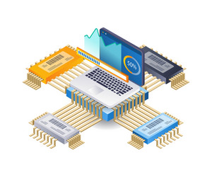 analysis of computer vga speed technology vector image