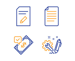 edit document accepted payment and file icons set vector image