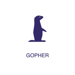 gopher element in flat simple style on white vector image