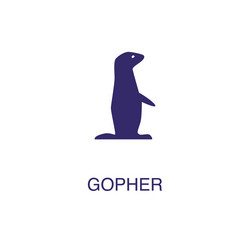 Gopher element in flat simple style on white vector