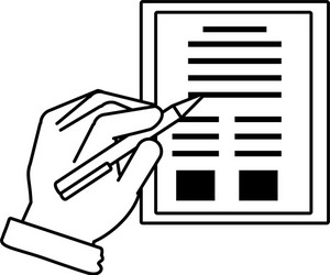 Hand signing document isolated icon Royalty Free Vector