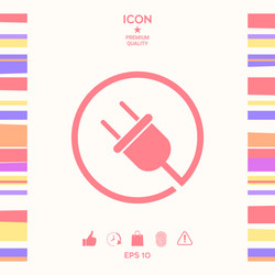 Plug in round icon vector