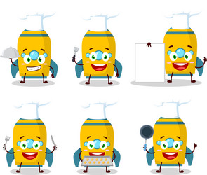 yellow rocket firecracker with various chef vector image