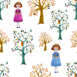 cartoon forest vector