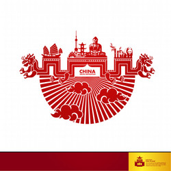 China travel destination vector