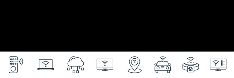 internet things line icons linear set quality vector image