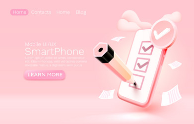 mobile confirmation document check list service vector image