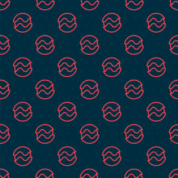 red line planet icon isolated seamless pattern vector image