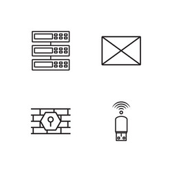 web simple outlined icons set vector image