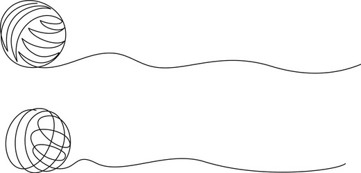 Clew ball thread continuous one line drawing Vector Image