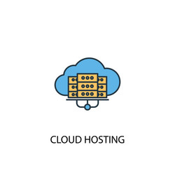 cloud hosting concept 2 colored line icon simple vector image