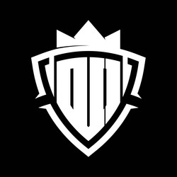 do letter monogram with triangle curve shield vector image