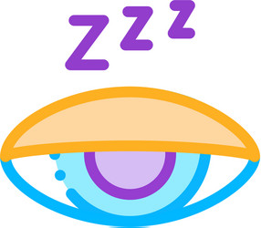 half closed asleep eye icon outline vector