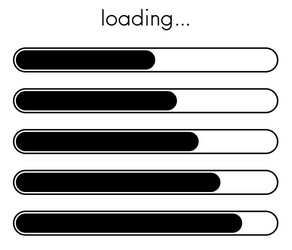 Loading progress bar set of black scale vector