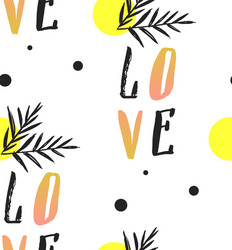 love note seamless text pattern with hearts vector image