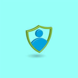 minimal shield with user icon isolated vector image