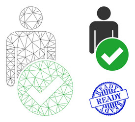 ready distress rubber imprint and web network vector image