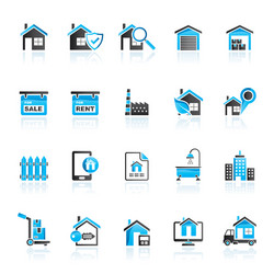 real estate business icons vector