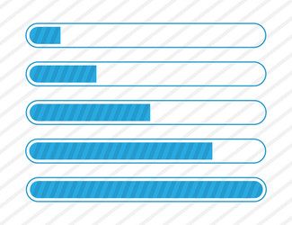 Set blue loading bar isolated download vector