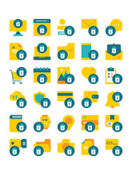 set of delete remove flat icon vector image