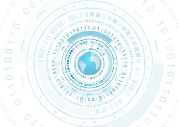 technological background with globe design vector image