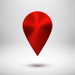 technology pointer button with red metal texture vector image