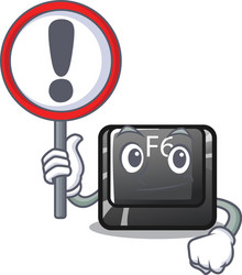 with sign longest f6 button on cartoon computer vector image
