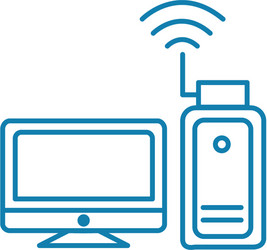 Access point linear icon concept vector