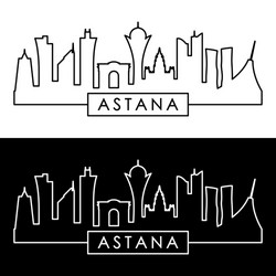 astana skyline linear style editable file vector