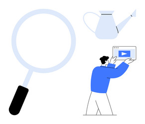 exploring growth with digital tools featuring vector image
