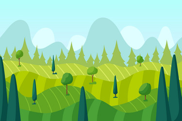 grass fields landscape scenic sky spring hills vector