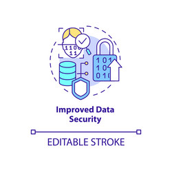 improved data security concept icon vector image