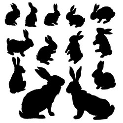 Silhouette rabbit Royalty Free Vector Image - VectorStock