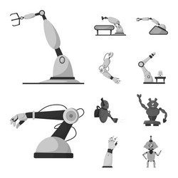 robot and factory icon set vector image