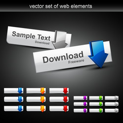 Set of web buttons vector