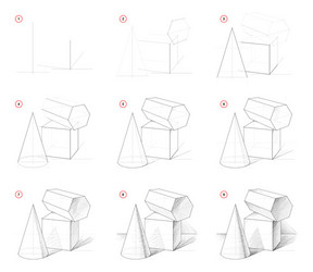 Step-by-Step Still Life Drawing vector image