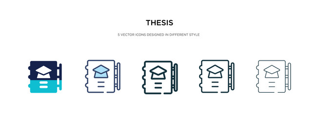 thesis icon in different style two colored vector image