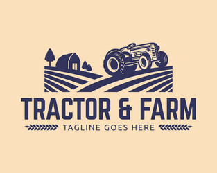 Tractor logo template farm Royalty Free Vector Image