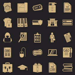 Writing icons set simple style vector