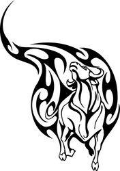 bull in tribal style - image Vector Image